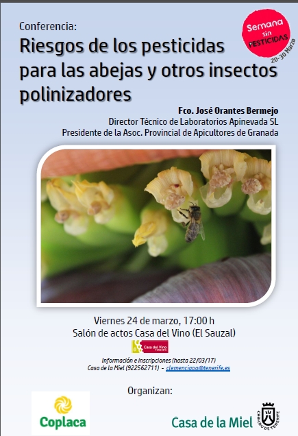 Charla «Riesgos de los pesticidas para las abejas y otros insectos polinizadores» 24 marzo – Casa de la Miel